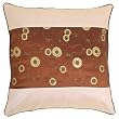 EXP Decorative Handmade Cushion Cover / Pillow Sham With Gold Floral Design-Two Tone Brown & Beige
