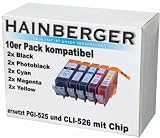 10 Druckerpatronen mit Chip für Canon Pixma ip4850 MX885 MG5150 MG5250 MG6150 MG8150 MX885 ip 4850 MG 5150 5250 6150 8150 ersetzt PGI-525BK CLI-526BK CLI-526C CLI-526M CLI-526Y (kompatible Druckerpatronen - mit Chip und Füllstandanzeige) sie bekommen 2 x schwarz (525BK) 2 x schwarz (526BK) 2 x blau (526) 2 x rot (526M) 2 x gelb (526Y)