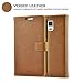 Note 4 Case, Note 4 Wallet Case, caseen® Ottimo Leather Slim Folio (Brown) w/Stand Flip Cover Folio for Samsung Galaxy Note 4