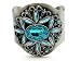 Medieval or Vintage Style Blue Lucite Wide Armor Cuff Bracelet