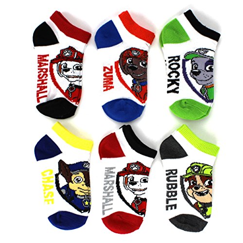 Paw Patrol Boys 6 pk Ankle Socks (4-6 (Shoe: 7-10)
