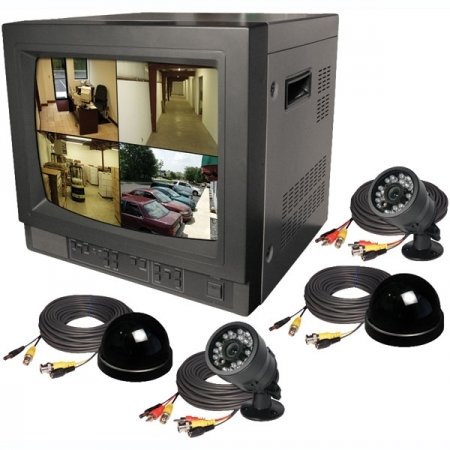 Security Labs SLM426C-B Refurbished Color Quad Observation System With 4 Cameras.