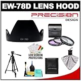 Precision Design EW-78D Hard Lens Hood & 3 (UV/FLD/CPL) Filter Set + Tripod ....
