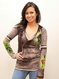 ED HARDY BROWN DISTRESSED LOVE KILLS SLOWLY TUNIC HOODIE