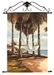 Lazy Days Hand Painted Canvas Wall Art with Metal Wall Medallion (31x42 inches)