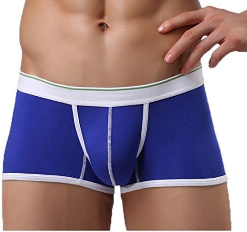 Yiqistore Mens Fashion Sexy Lowwaist Modal Boxer Briefs Breathable Underpants (XL, blue)