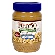 Fifty-50 Peanut Butter Crunchy, With Out Added Sugar  18-Ounce Units (Pack of 6)