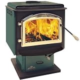 1900F Large 26 EPA Pedestal Wood Burning Stove 24 Karat Gold Plated Louvers Porcelain Enamel