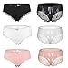 Ekouaer Women's Comfort Lace Cheeky Hipster Panty Plus Size 3 Pack