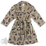 Beige Soccer Fleece Bath Robe for Boys