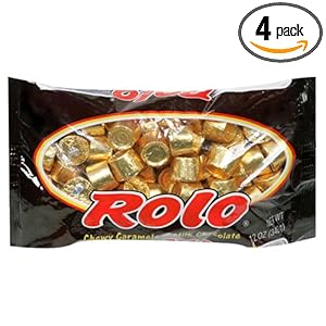 Rolo Chewy Caramels in Milk Chocolate, 12-Ounce Bags (Pack of 4)