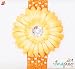 Ema Jane (Orange on Orange) 3-in-1 Gerber Daisy Flower Hair Clip Bow on Soft Stretch Crochet Child Headband Fits Babies to Toddlers to Youth Girls (Many Colors Available)