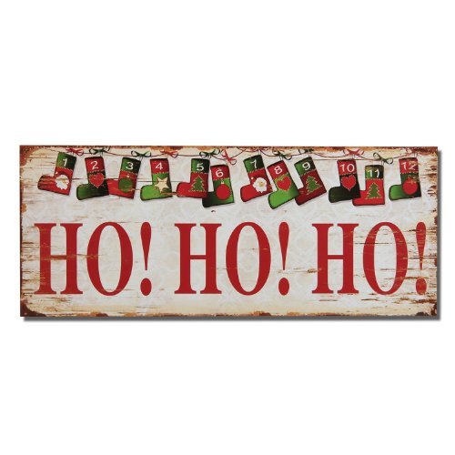 Adeco Decorative Christmas Wood Wall Sign Plaque 