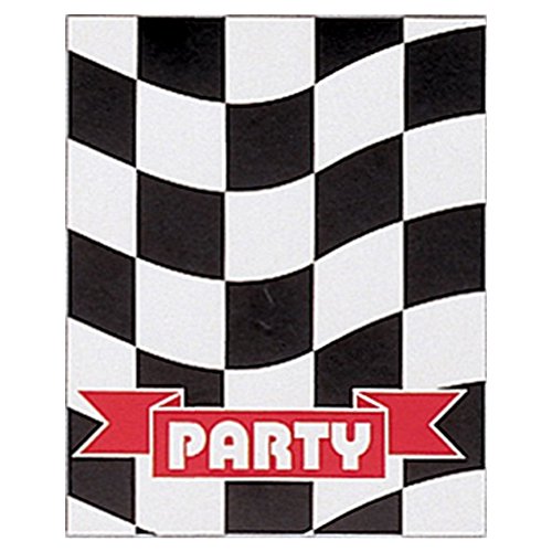 Checkered Flag Racing Party Invitations With Envelopes 8 Pack