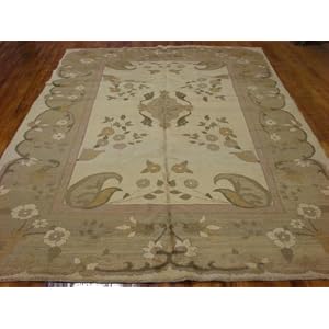 7x10 Cream Hand Knotted Wool Kazak Rug by Heritage Unlimited