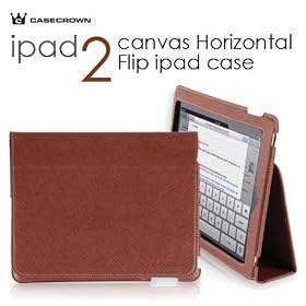 CaseCrown Synthetic Leather Horizontal Flip Stand Case (Brown) for the Apple iPad 2 Wifi / 3G Model 16GB, 32GB, 64GB