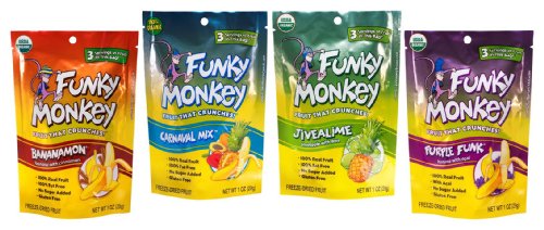 Funky Monkey Snacks Variety Pack, Freeze-Dried Fruit, 1-Ounce Bags (Pack of 12)
