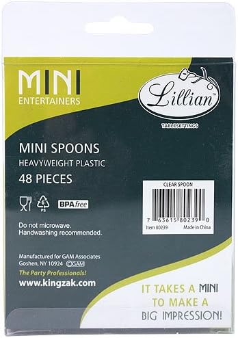 Lillian Mini Plastic Spoons, 48-Pack, Clear