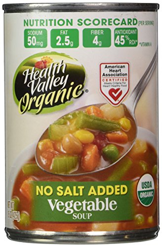 Health Valley Vegetable Soup No Salt Added, 15 Ounce Cans (Pack of 12)