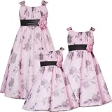 Rare Editions Girls 2T-6X PINK BLACK FLORAL MESH OVERLAY Special Occasion Wedding Flower Girl Easter Party Dress