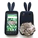 Bunny Skin Case With Furry Tail for Samsung Galaxy S 4G T959V & Vibrant T959 (T-Mobile), Black with Brown Tail