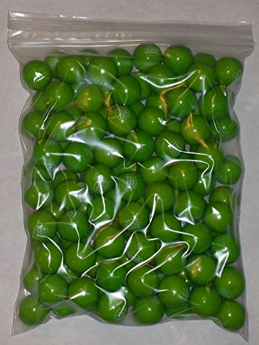 Dubble Bubble Green Apple 24mm Gumballs 1 Inch, 2 Pounds Approximately 110 Gum Balls. Includes a Free 4oz Sample Bag of Amish Country Popcorn