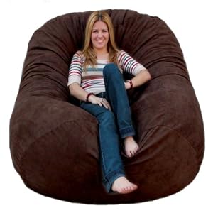 6-feet X-large Chocolate Cozy Sac Foof Bean Bag Chair Love Seat