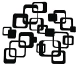 Black Funky Wall R/ Squares Vinyl Sticker Decals 20 Pieces 6inch & Smaller
