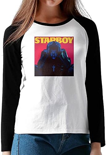 Young Women The Weeknd Starboy Long Sleeve Baseball Crazy Raglan Shirts