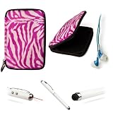 Magenta Zebra Faux Animal Fur Sleeve For Amazon Kindle Fire Full Color 7