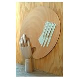Wood Artist Palette with 4 Plastic Palette Knives