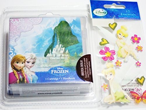 Cricut Disney Frozen Cartridge + 12 Disney Fairies Essentials 3D Sandylion Stickers 2 Piece Scrapbooking Bundle. Tinker bell and Frozen.