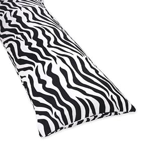 Zebra Animal Print Full Length Double Zippered Body Pillow Cover