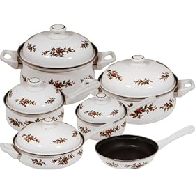 Magefesa Mose Rose Enamel On Steel 11 Piece Cookware Set