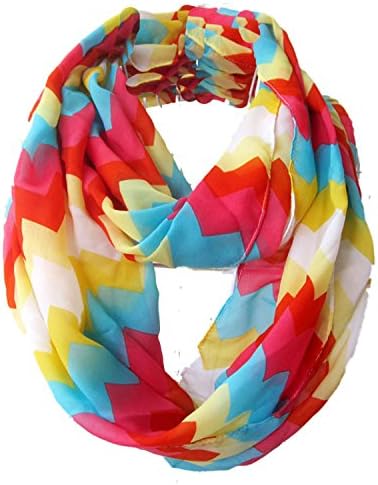 Sexyinlife Chiffon Chevron Multicolor Fashion Women's Infinity Loop Circle Scarf