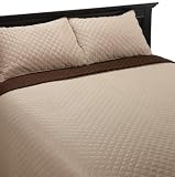 Andiamo 300-Thread Count Reversible Full/Queen Quilt & Sham Set, Stone