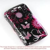 Premium Designer Hard Crystal Snap-on Case for the Blackberry Storm II 9550 (Verizon) - Cool Pink Butterfly Print
