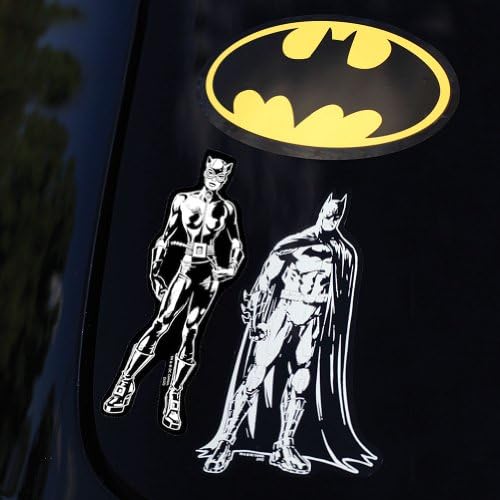 (Set/3) Batman Window Decals Stickers - Batman Catwoman & Bat Signal Logo