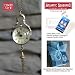 Antique Sphere Steampunk Vintage Glass Orb Pocket Watch Necklace Chain Jewelry with The Official Atlantic Seaboard Trading Co. Luggage Tag Key Chain -- COMBO PACK