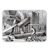 Puddling Iron (engraving) (b&w photo) by.. - Mouse Mat Art247 Highest Quality Natural Rubber Mouse Mats - Mouse Mat