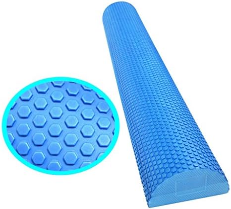 Jasoy Fitness Massage Therapy Solid Semi Circular Flat Base EVA Foam Roller Blue, 36"
