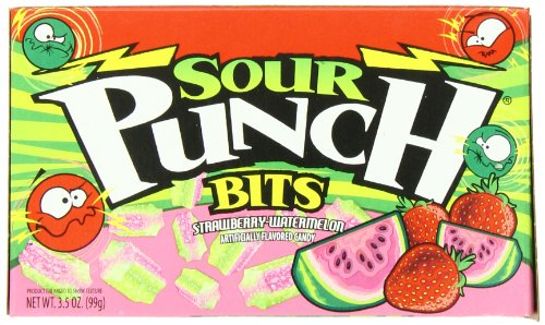 Sour Punch Strawberry-Watermelon Bits (3.5-Ounce Theater Boxes, Pack of 12)