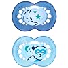 MAM 111211 - Night Silikon 6-16, Schnuller, f�r Jungen, Doppelpack, farblich sortiert - BPA frei