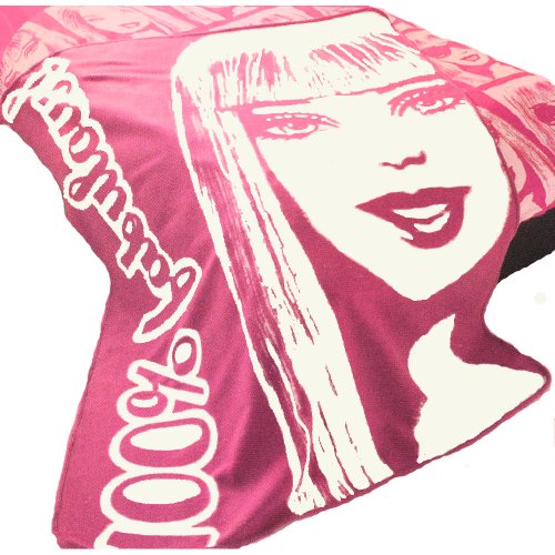 Barbie 100% Fabulous Pink & White Fleece Blanket Throw 120x150cm