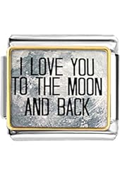 Pugster I Love You To The Moon And Back Nomination Etched Italian Charm Sale fit Link Bracelet