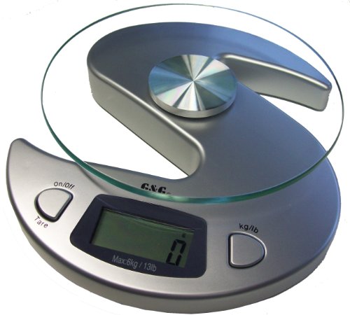 6000g/1g Küchenwaage KS silber - Briefwaage Digitalwaage TARA-Funktion / Wiegt präzise bis 6kg in 1g-Schritten !! Preis-Leistungs-HAMMER!! *** Top-Qualität zu Spitzen-Preisen *** G&G