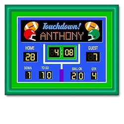 Game On Football Large Dark Green Personalized Print