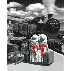 Poster Molly & Macy - train - Gr��e 40 x 50 cm - Miniposter