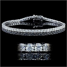 4.5 Carat Sterling Silver CZ Tennis Bracelet by 