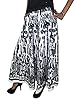 Womans Maxi Boho Gypsy Peasant Skirt Black & White Cotton Vintage Skirts